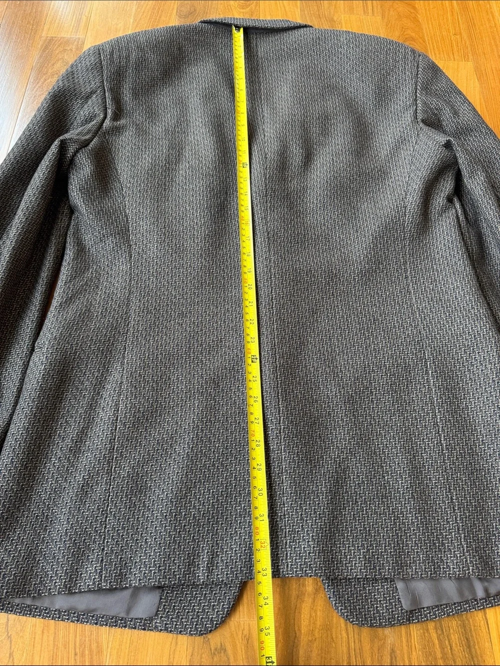 VTG 90s Giorgio Armani Brown/Green/Black Textured Three-Button Wool Blazer 44L